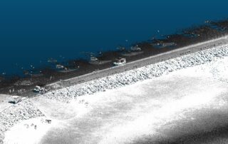 the intricate layout of rock armour captured by a drone survey