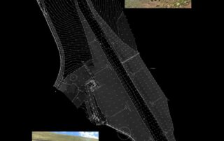 High-accuracy surveying of reservoirs with images of the reservoir collaged over the top